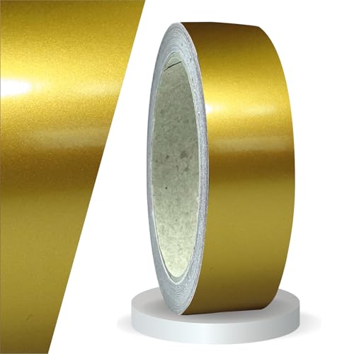 siviwonder Zierstreifen Gold metallic Glanz in in 30 mm Breite und 10 m Länge für Auto Boot Jetski Modellbau Klebeband Dekorstreifen Seitenstreifen Klebestreifen DIY Basteln selbstklebend von siviwonder