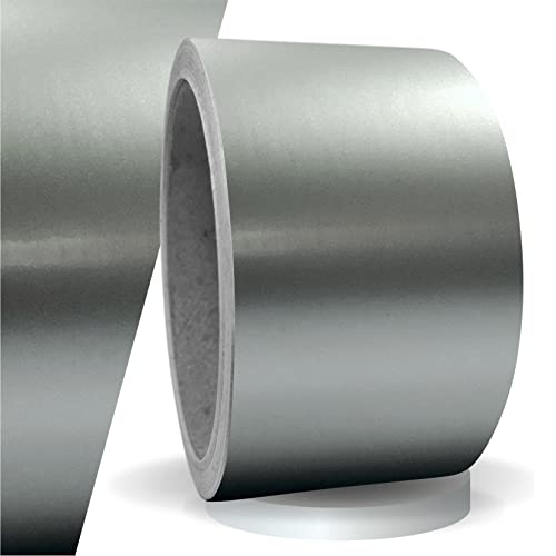 siviwonder Zierstreifen Silber metallic Glanz in in 50 mm Breite und 10 m Länge für Auto Boot Jetski Modellbau Klebeband Dekorstreifen Seitenstreifen Klebestreifen DIY Basteln selbstklebend von siviwonder