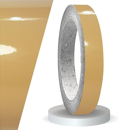 siviwonder Zierstreifen sand beige 15 mm Breite und 10 m Länge Aufkleber Folie für Auto Boot Jetski Modellbau Klebeband Dekorstreifen - Glanz hellbraun von siviwonder
