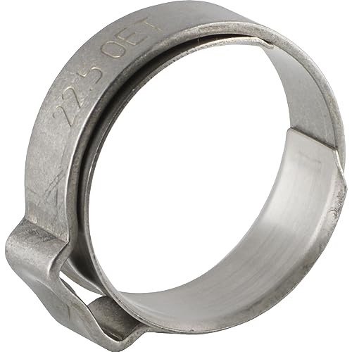 Fittingteile - 1-Ohr Schlauchschellen Schlauchklemmen Edelstahl mit Einlagering (Spannbereich: 6,3-7,5 mm) von siwerk