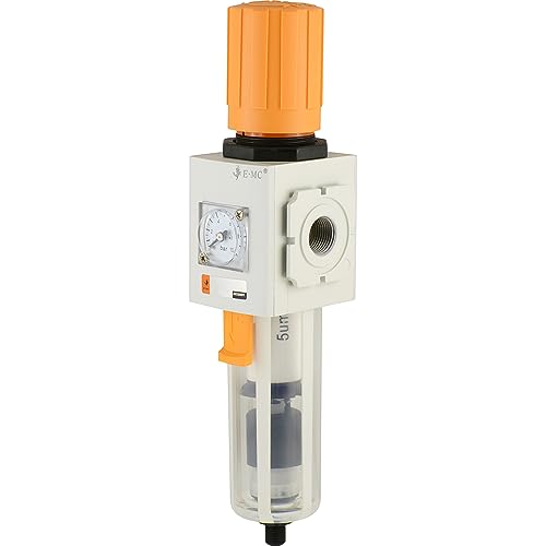 Fittingteile - Druckluft Filterregler mit Manometer Wasserabscheider Kondensat Druckminderer Druckregler (Gewindegröße: G 3/8" - Ausführung: Automatische Entwässerung) von siwerk