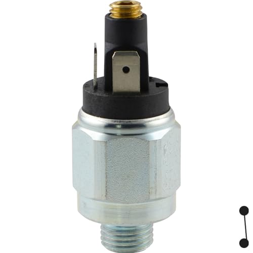 Fittingteile - Druckschalter mit Flachstecker - bis 200 bar für Hydrauliköl Druckluft Wasser (Stahl verzinkt - Öffner/Einstellbereich: 50-200 bar) von siwerk