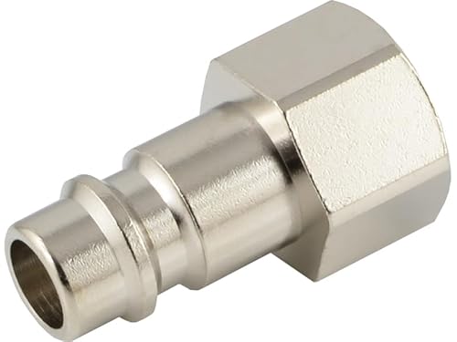Fittingteile - G 1/4" Kupplungsstecker mit Innengewinde NW 7,2 Messing vernickelt - Standardkupplung Stecknippel Druckluftanschluss von siwerk