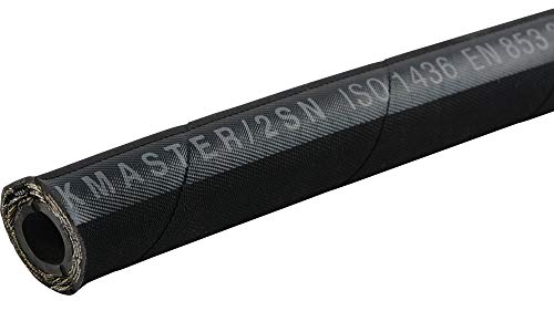 Fittingteile - METERWARE Hochdruckschlauch 2 SN zwei Stahlgeflecht EN 853 Luft Wasser Hydraulik Kraftstoff (Schlauch Ø innen: 15,9 mm) von siwerk