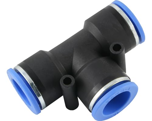 Fittingteile - Pneumatik Steckverbinder Druckluft Steckanschlüsse Steckverschraubung (Ausführung: T-Verbinder - Größe: 3 mm) von siwerk