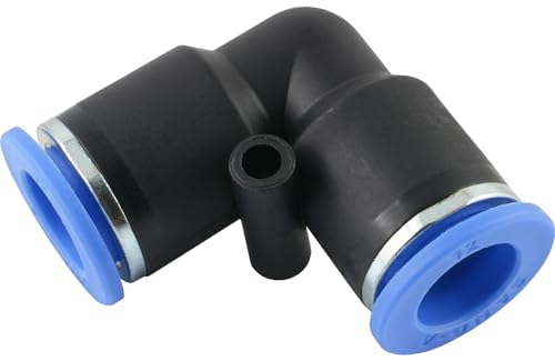 Fittingteile - Pneumatik Steckverbinder Druckluft Steckanschlüsse Steckverschraubung (Ausführung: Winkel - Größe: 10 mm) von siwerk