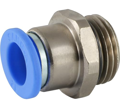 Fittingteile - Pneumatik Steckverschraubung Druckluft Steckanschlüsse Steckverbinder (Außengewinde - G 1/8" x 12 mm) von siwerk