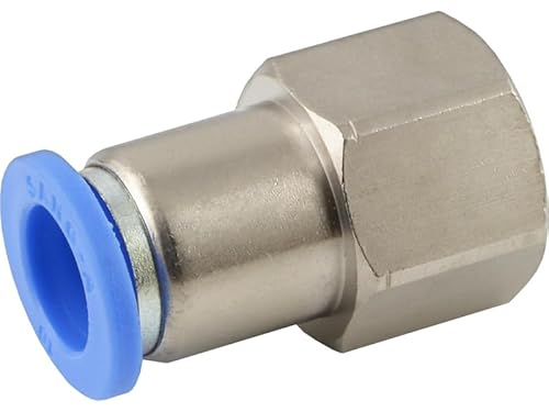 Fittingteile - Pneumatik Steckverschraubung Druckluft Steckanschlüsse Steckverbinder (Innengewinde - G 1/4" x 4 mm) von siwerk