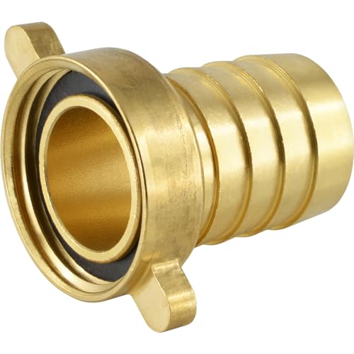 Fittingteile - Schlauchtülle mit Flügelüberwurfmutter flach dichtend Messing (Ausführung: Gerade - Größe: G 1/2" - 10 mm) von siwerk