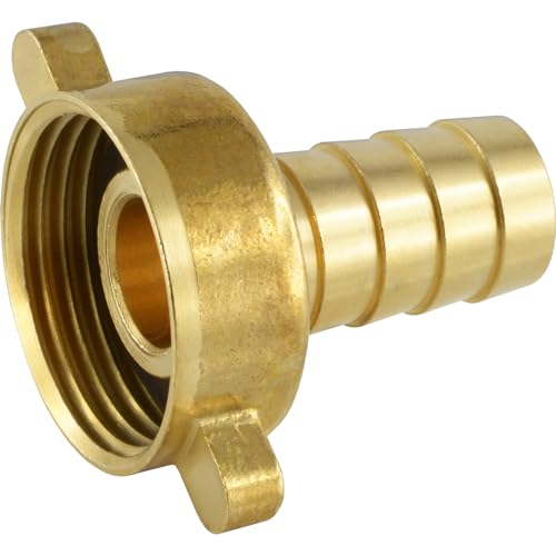 Fittingteile - Schlauchtülle mit Flügelüberwurfmutter flach dichtend Messing (Ausführung: Gerade - Größe: G 3/4" - 13 mm) von siwerk
