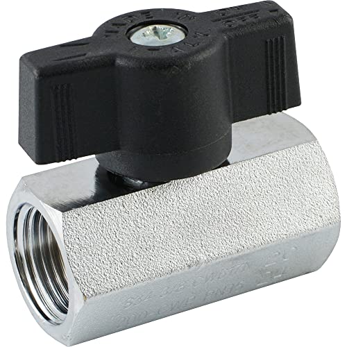 Mini-Kugelhähne mit Knebelgriff für Druckluft Wasser Mineralöle Vakuum Ventil (Innengewinde, G 1/4") von siwerk