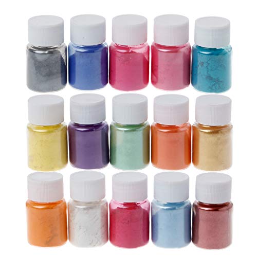 siwetg 15 Farben Glimmer Pulver Epoxidharz Farbstoff Perle Pigment Natürliches Glimmer Mineral Pulver von siwetg
