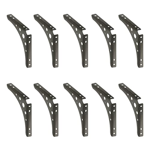 10 x siwitec Delta Line Konsole 200 x 200 mm in Stahlmatt, Regalwinkel mit 95 kg Traglast, Regalträger von siwitec