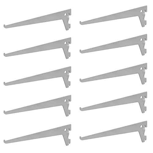 10 x siwitec Einlochträger 350 x 50 mm in Aluweiss, Regalhalter für ein Regalschienensystem von siwitec