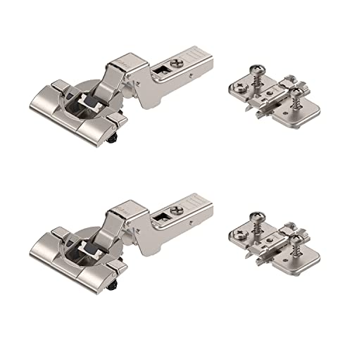 2 x siwitec Blum CLIP top BLUMOTION 110° Scharnier INSERTA mit Feder, Softclose, vernickelt, Innenanschlag, inkl. Exzenter-Kreuzmontageplatten von siwitec