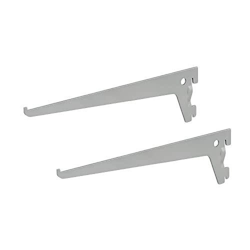 2 x siwitec Einlochträger 350 x 50 mm in Aluweiss, Regalhalter für ein Regalschienensystem von siwitec