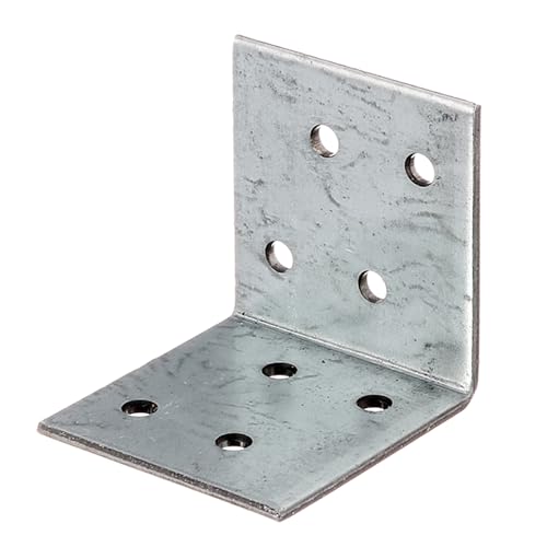 200 x siwitec Winkelverbinder aus sendzimirverzinktem Stahl, 50 x 50 x 40 mm, witterungsbeständige Holzverbinder, Stahlwinkel, Eckwinkel, 90 Grad Winkel, Bauwinkel von siwitec