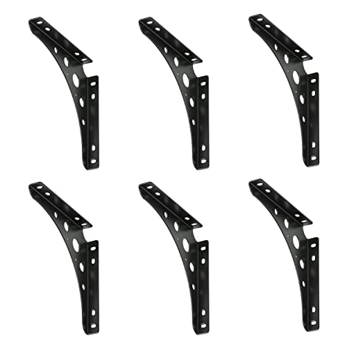 6 x siwitec Delta Line Konsole 300 x 300 mm in Schwarz, Regalwinkel mit 95 kg Traglast, Regalträger von siwitec