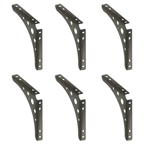 6 x siwitec Delta Line Konsole 300 x 300 mm in Stahlmatt, Regalwinkel mit 95 kg Traglast, Regalträger von siwitec