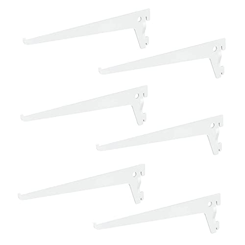 6 x siwitec Einlochträger 150 x 50 mm in Weiss, Regalhalter für ein Regalschienensystem von siwitec