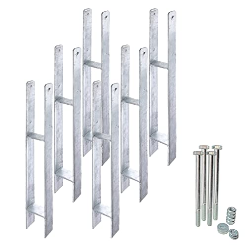 6 x siwitec H-Pfostenträger Set, Pfosten mit Befestigungsmaterial, 800 x 111 mm, Materialstärke 6 mm, CE geprüft, Pfostenträger zum Einbetonieren, Pfostenschuh, Pfostenhalter, H Pfostenträger, H Anker 6 x siwitec H-Pfostenträger Set, Pfosten mit Befestigungsmaterial, 800 x 111 mm, Materialstärke 6 mm, CE geprüft, Pfostenträger zum Einbetonieren, Pfostenschuh, Pfostenhalter, H Pfostenträger, H Anker von siwitec