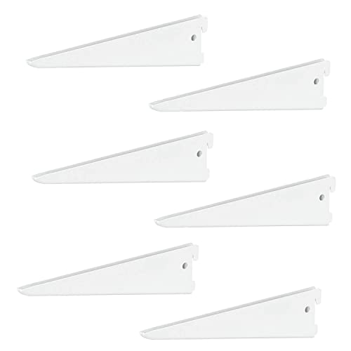 6 x siwitec U-Träger 220 x 50 mm in Weiss, Regalhalter für ein zweireihiges Regalschienensystem von siwitec