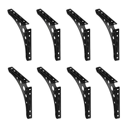 8 x siwitec Delta Line Konsole 200 x 200 mm in Schwarz, Regalwinkel mit 95 kg Traglast, Regalträger von siwitec