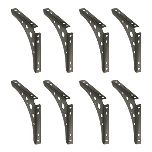 8 x siwitec Delta Line Konsole 200 x 200 mm in Stahlmatt, Regalwinkel mit 95 kg Traglast, Regalträger von siwitec