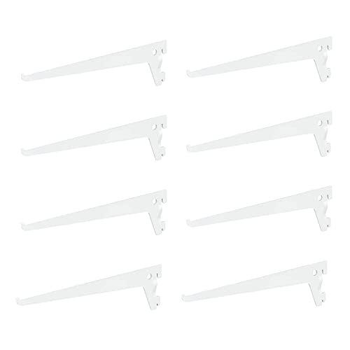 8 x siwitec Einlochträger 200 x 50 mm in Weiss, Regalhalter für ein Regalschienensystem von siwitec