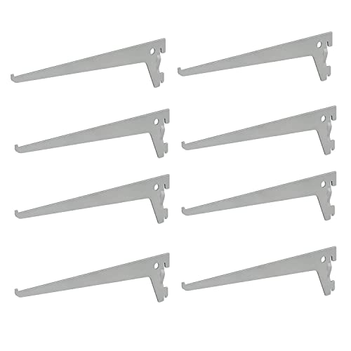 8 x siwitec Einlochträger 350 x 50 mm in Aluweiss, Regalhalter für ein Regalschienensystem von siwitec
