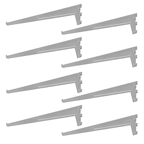 8 x siwitec Einlochträger 500 x 50 mm in Aluweiss, Regalhalter für ein Regalschienensystem von siwitec