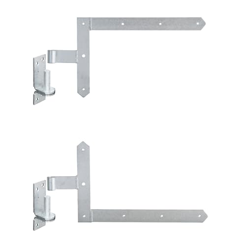 siwitec 250 x 400 mm Tor-Winkelband-Set oben und unten mit engen Kloben für Rahmentore, Ø 13 mm, feuerverzinkt, Abschluss spitz, Ladenband mit Kloben, Türband, Torband, Winkelscharnier von siwitec