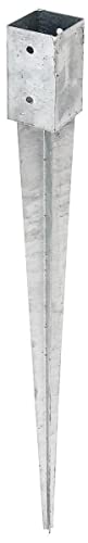 siwitec Einschlag-Bodenhülse 71 x 71 mm | Gesamtlänge 900 mm | feuerverzinkter Pfostenträger für Vierkantpfosten | Bodenhülse Einschlagbodenhülse Einschlaghülse von siwitec