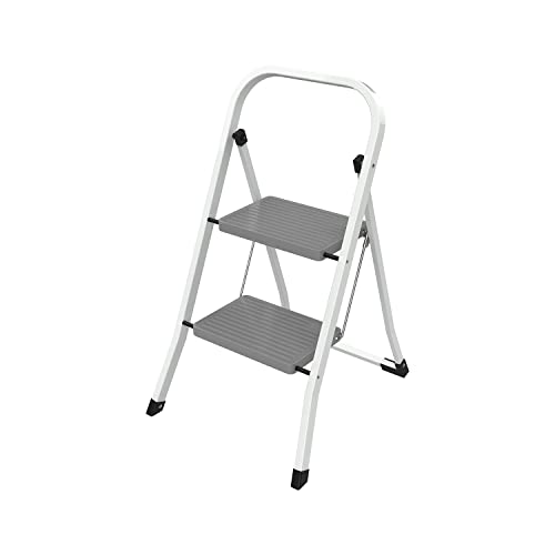 siwitec Klapptritt aus Stahl mit 2 Stufen, klappbarer Tritthocker, Klapphocker 150kg von siwitec
