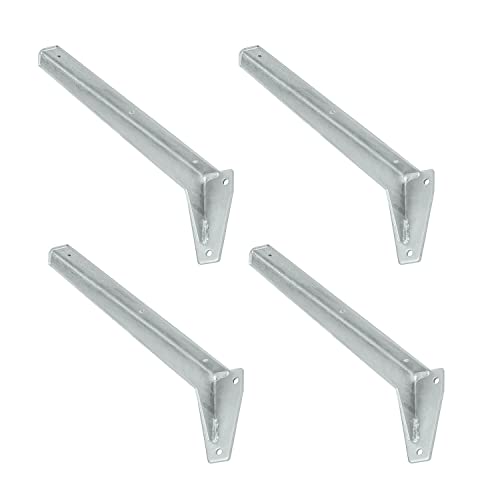 siwitec L-Profil-Konsole 580 x 170 x 80 mm | 4er-Set Regalwinkel mit 75 kg Traglast | Schwerlastträger für Regale | Profilkonsole | Regalträger von siwitec