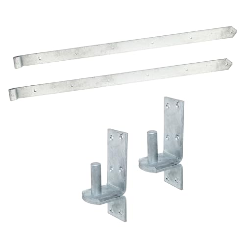 siwitec Ladenband 1182 mm, 2er-Set mit vertsellbarem Kloben, Ø20 mm, feuerverzinkt, gerade/abgerund., witterungsbeständig, Torband, Türband Gartentor, Torscharnier von siwitec