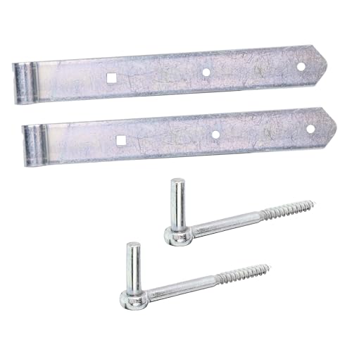 siwitec Ladenband 300 mm, 2er Set mit individuell festschraubbarem Kloben Ø13 mm, gerade/abgerund., witterungsbeständig, Torband, Türband Gartentor, Torscharnier von siwitec