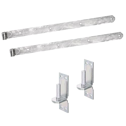 siwitec Ladenband 400 mm, 2er-Set mit engen Kloben, Ø16 mm, gerade/abger., witterungsbeständig, Torband, Türband Gartentor, Torscharnier von siwitec