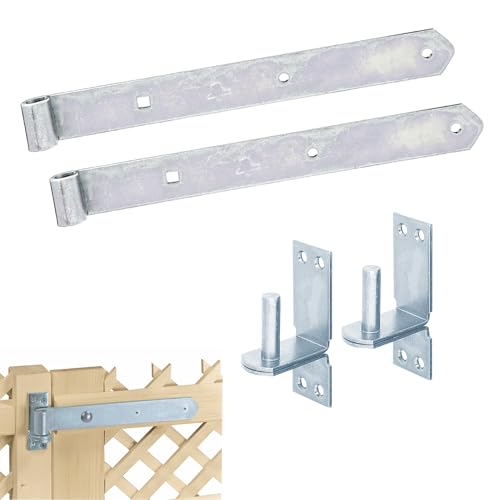 siwitec Ladenband 400 mm, 2er-Set mit verstellbarem Kloben, Ø16 mm, gerade/abger., witterungsbeständig, Torband, Türband Gartentor, Torscharnier von siwitec