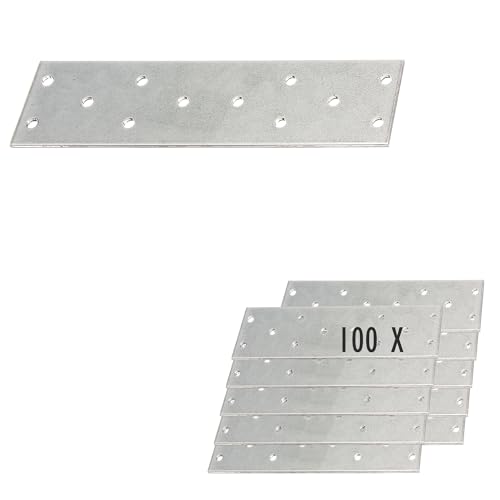siwitec Lochplatten aus sendzimirverzinktem Stahl | 155 x 40 mm | 100 Stück | witterungsbeständige Holzverbinder | Verbindungsplatten siwitec Lochplatten aus sendzimirverzinktem Stahl | 155 x 40 mm | 100 Stück | witterungsbeständige Holzverbinder | Verbindungsplatten von siwitec