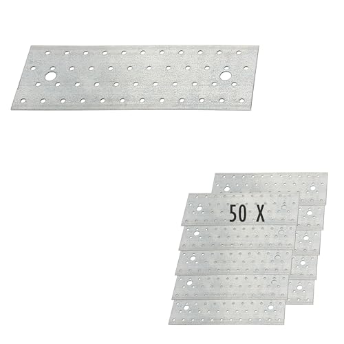 siwitec Lochplatten aus sendzimirverzinktem Stahl | 240 x 80 mm | 50 Stück | witterungsbeständige Holzverbinder | Verbindungsplatten siwitec Lochplatten aus sendzimirverzinktem Stahl | 240 x 80 mm | 50 Stück | witterungsbeständige Holzverbinder | Verbindungsplatten von siwitec