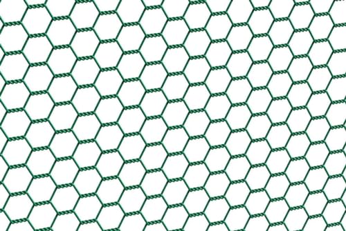 siwitec Maschendrahtzaun Sechseckgeflecht in grün | Maschenweite 25 x 25 mm | Höhe 500 mm | Länge 10 m | Hasendraht | Volierendraht | Kaninchendraht | Drahtzaun von siwitec