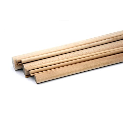 siwitec Rundstab aus Holz, glatt, Buche, 10er Set, 18 mm, ideal zum Basteln mit Holz, Länge 1000 mm von siwitec