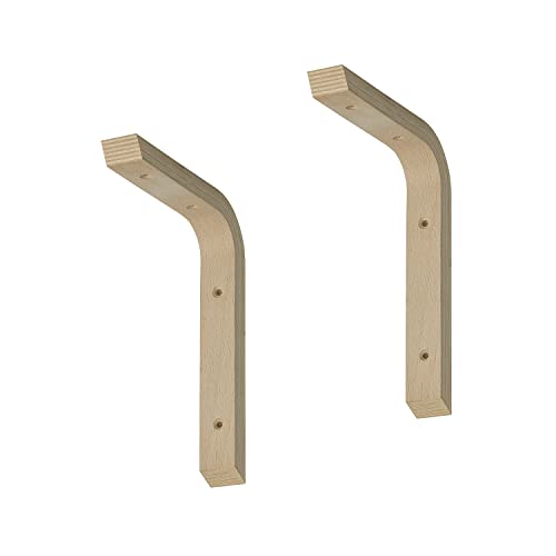 siwitec Schichtholzkonsole 150 x 200 x 28 mm aus Buche im 2er-Set, Regalwinkel aus Holz von siwitec