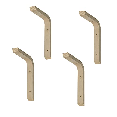 siwitec Schichtholzkonsole 250 x 300 x 28 mm aus Buche im 4er-Set, Regalwinkel aus Holz von siwitec