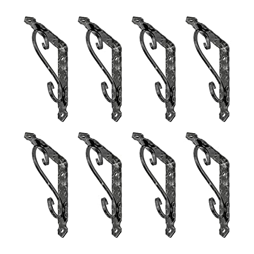 siwitec Schmiedeeiserne Konsole 200 x 150 mm schwarz im 8er-Set, Regalwinkel mit 65 kg Traglast siwitec Schmiedeeiserne Konsole 200 x 150 mm schwarz im 8er-Set, Regalwinkel mit 65 kg Traglast von siwitec