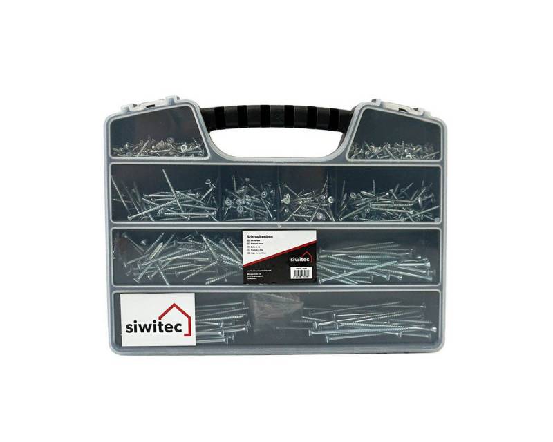 siwitec Schrauben-Set siwitec Schraubenbox 600-teilig Holzschrauben mit Senkkopf, Torx Bits von siwitec