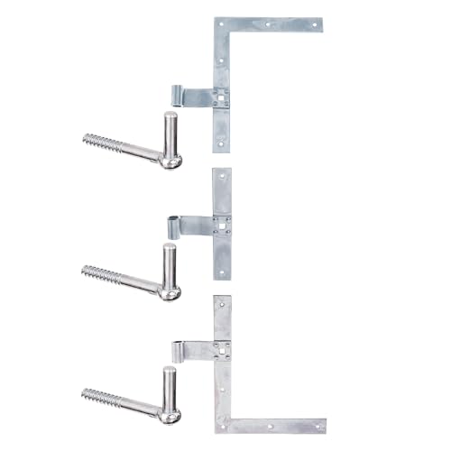 siwitec Set aus Mittelband, Fensterladen Winkelband oben und unten 200 mm mit Kloben, indiviudell festschraubbar, Ø13 mm, Ladenband mit Kloben, Ladenbänder für Fensterläden aussen von siwitec