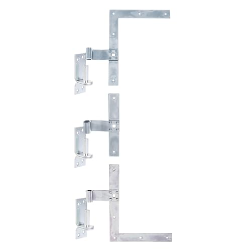 siwitec Set aus Mittelband, Fensterladen Winkelband oben und unten 200 mm mit engem Kloben, Ø13 mm, Ladenband mit Kloben, Ladenbänder für Fensterläden aussen von siwitec
