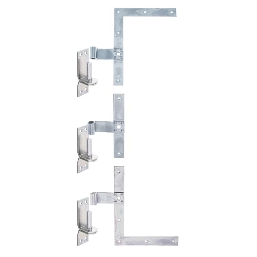 siwitec Set aus Mittelband, Fensterladen Winkelband oben und unten 200 mm mit verstellbarem Kloben, Ø13 mm, Ladenband mit Kloben, Ladenbänder für Fensterläden aussen von siwitec